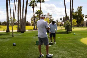 Golf students training for golf
