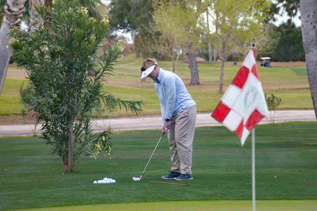 A man playing Golf